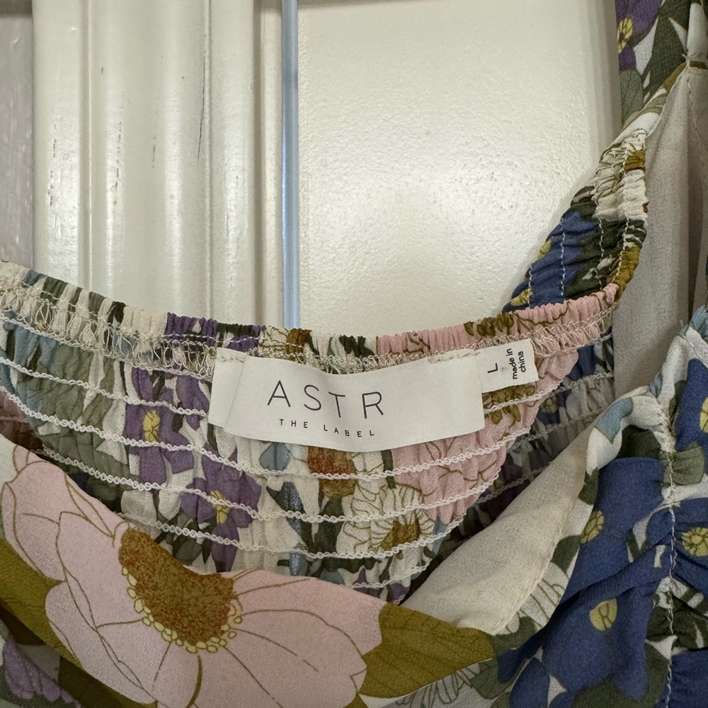 ASTR Women's Floral Blouse - Pink, Green, Blue - Picture 2 of 4